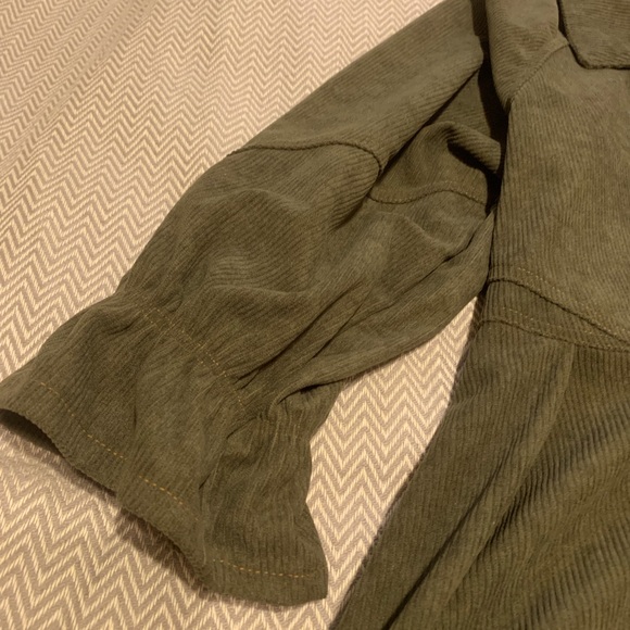 NWT! Umgee cordouroy button front western dress in olive green. Size small. - Picture 4 of 5